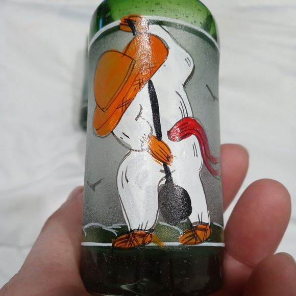 Set of 4 Hand blown Mexican hand painted shot Glasses - Picture 6 of 13